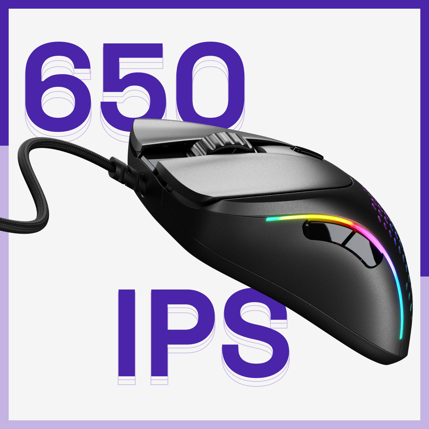 Model O 2 Wired mouse in Black features 650 IPS speed